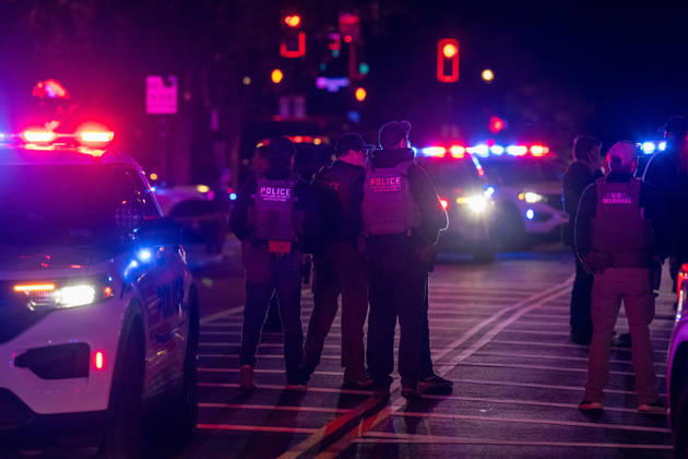 October 19, 2026, Washington, Dc, United States: A National Guard soldier was shot in the Eastern Market neighborhood of Washington, D.C. in the early hours of October 19, 2026. The guardsman tried to break up a fight but was shot by one of the participants, before the suspect was shot by other National Guard soldiers. Both the Guardsman and the suspect were taken to the hospital with non-life threatening injuries. Washington United States - ZUMAl312 20261019_znp_l312_039 Copyright: xAndrewxLeydenx