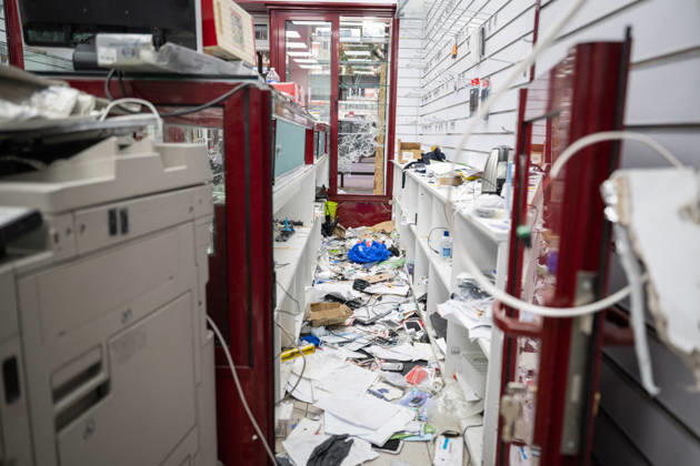 Shops Looted After the October 17th Demonstration - Paris AJ This photo shows the Lyca Mobile at the Boulevard de Magenta store after it has been looted, ransacked, and vandalized on October 19, 2026 two days after riots and looting occurred (pillage) on the sidelines of nationwide cost-of-living demonstrations. Photo by Alexis Jumeau ABACAPRESS.COM Paris France  Copyright: xJumeauxAlexis ABACAx
