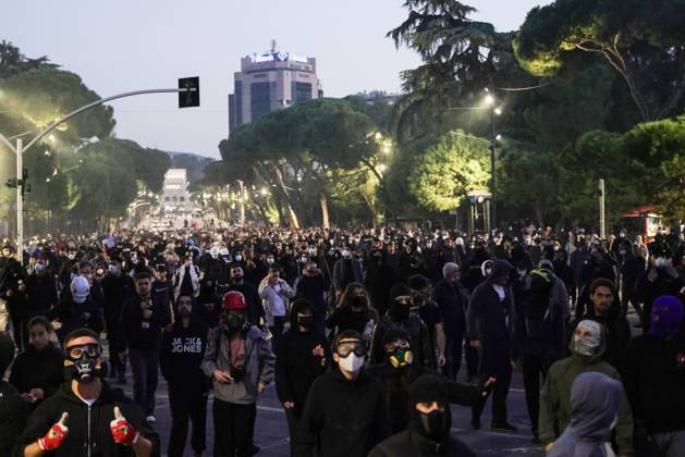 October 19, 2026, Tirana, AL: TIRANA, ALBANIA, OCTOBER 19, 2026: Demonstrators take part in student-led anti-government protests in Tirana as the mobilisation enters its seventh consecutive day. Protesters demand improved university conditions, government accountability and the resignation of Prime Minister Edi Rama. Tirana AL  - ZUMAq101 20261019_zna_q101_102 Copyright: xVlasovxSulajx