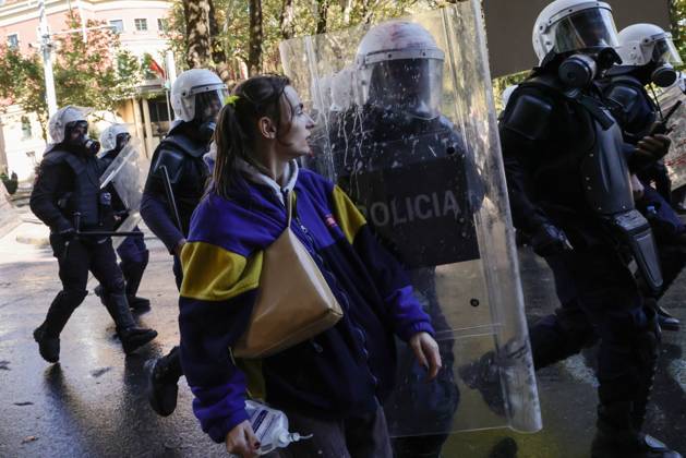 October 19, 2026, Tirana, AL: TIRANA, ALBANIA, OCTOBER 19, 2026: Demonstrators take part in student-led anti-government protests in Tirana as the mobilisation enters its seventh consecutive day. Protesters demand improved university conditions, government accountability and the resignation of Prime Minister Edi Rama. Tirana AL - ZUMAq101 20261019_zna_q101_103 Copyright: xVlasovxSulajx