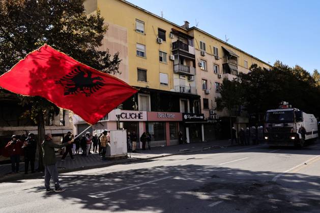 October 19, 2026, Tirana, AL: TIRANA, ALBANIA, OCTOBER 19, 2026: Demonstrators take part in student-led anti-government protests in Tirana as the mobilisation enters its seventh consecutive day. Protesters demand improved university conditions, government accountability and the resignation of Prime Minister Edi Rama. Tirana AL  - ZUMAq101 20261019_zna_q101_107 Copyright: xVlasovxSulajx