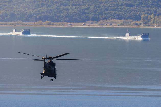 Orikun, The Netherlands, 2026-10-19 10:54:43 ORIKUN, 19-10-2026, The Turkish Navy s amphibious assault and drone ship TCG Anadolu (L400) is participating in NATO Exercise Neptune Strike 26-4. This exercise runs from 16 October to 5 November. During this exercise, NATO organized a demonstration for Distinguished Visitors and the media to showcase the Anadolu s spearhead operations in the form of a simulated amphibious strike on Pasha Beach. Photo: NLBeeld Robert Meerding Credit: NL Beeld Robert Meerding Inc  Copyright: xx x