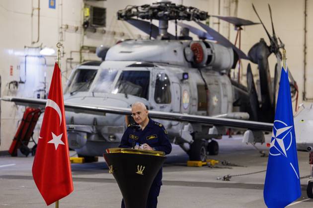 Orikun, The Netherlands, 2026-10-19 11:15:01 ORIKUN, 19-10-2026, The Turkish Navy s amphibious assault and drone ship TCG Anadolu (L400) is participating in NATO Exercise Neptune Strike 26-4. This exercise runs from 16 October to 5 November. During this exercise, NATO organized a demonstration for Distinguished Visitors and the media to showcase the Anadolu s spearhead operations in the form of a simulated amphibious strike on Pasha Beach. Photo: NLBeeld Robert Meerding Credit: NL Beeld Robert Meerding Inc  Copyright: xx x