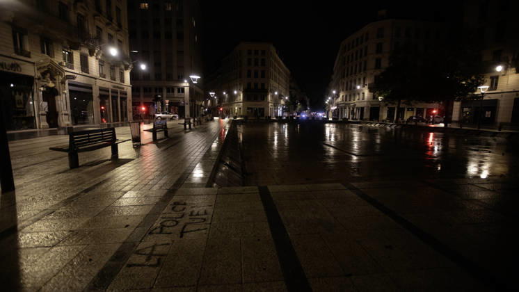 France extends night curfews beyond Paris following weekend violence LYON, FRANCE - OCTOBER 19: A view of a street during a curfew imposed following violence and looting during nationwide weekend demonstrations against the rising cost of living and fuel prices in Lyon, France, on October 19, 2026. French authorities are expanding overnight curfews beyond Paris to Nice, Lyon and parts of the Gironde department following weekend protests marked by violence and looting, French broadcaster BFMTV reported Monday. Laurent Vlad Anadolu Lyon France. Editorial use only. Please get in touch for any other usage.  Copyright: x2026xAnadoluxLaurentxVladx