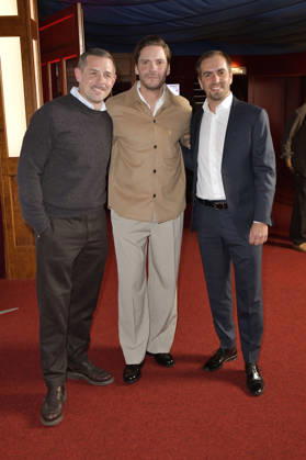 Klaas Heufer Umlauf, Daniel Brühl, and Philipp Lahm at the 2026 European Future Award ceremony at the Tipi am Kanzleramt in Berlin, October 19, 2026 Foto:xM.xBehrensx xFuturexImagex future_6054