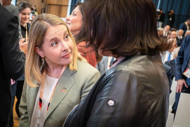 Verena Hubertz in conversation with Dorothee Bär at the Invest in Germany Summit 2026 at the ESMT European School of Management and Technology in Berlin, Berlin, Germany; ESMT Berlin