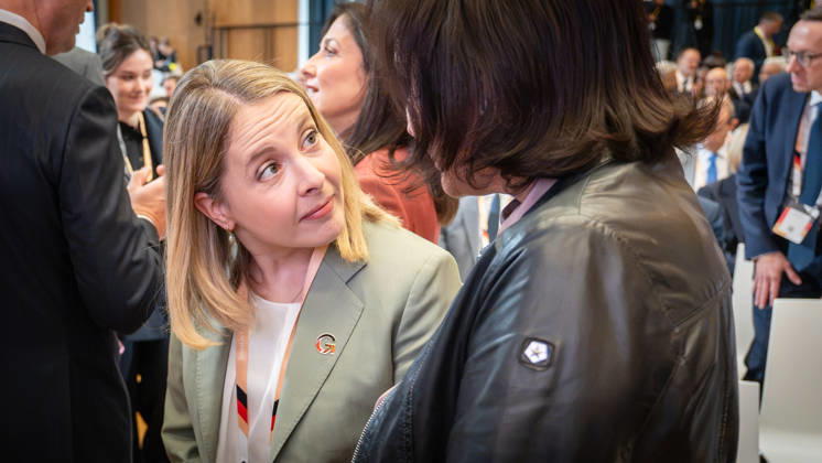 Verena Hubertz in conversation with Dorothee Bär at the Invest in Germany Summit 2026 at the ESMT European School of Management and Technology in Berlin, Berlin, Germany; ESMT Berlin