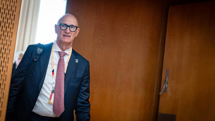 Timotheus Höttges, CEO of Deutsche Telekom AG, at the Invest in Germany Summit 2026 at the ESMT European School of Management and Technology in Berlin, Berlin, Germany; ESMT Berlin
