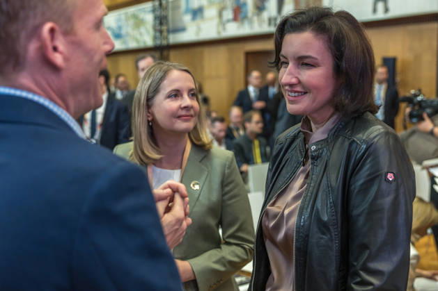 Invest in Germany Summit in Berlin: Dorothee Baer (CSU), Federal Minister for Research, Technology, and Space, and Verena Hubertz (SPD), Federal Minister for Housing, Urban Development, and Construction, at the Invest in German