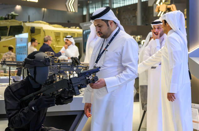 (261020) -- DOHA, Oct. 20, 2026 -- People visit the Milipol Qatar 2026, an international event for homeland security and civil defense, at Doha Exhibition and Convention Center in Doha, Qatar, Oct. 20, 2026. The three-day exhibition attracted more than 270 exhibitors. (Photo by Xinhua) QATAR-DOHA-MILIPOL 2026-HOMELAND SECURITY-CIVIL DEFENSE-EXHIBITION Nikku