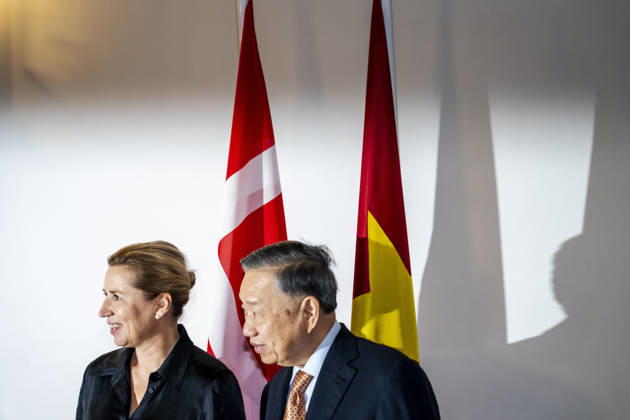DENMARK State visit from Vietnam: President To Lam visits the Prime Minister. Prime Minister Mette Frederiksen receives President To Lam at Christiansborg Palace in Copenhagen on Tuesday, October 20, 2026. Vietnam’s President, To Lam, and his spouse are on a three-day state visit to Denmark. Photo: Mads Claus Rasmussen, Ritzau Scanpix, Copenhagen, Denmark  Copyright: RitzauxScanpix MadsxClausxRasmussenx spdk20261020-151105-L