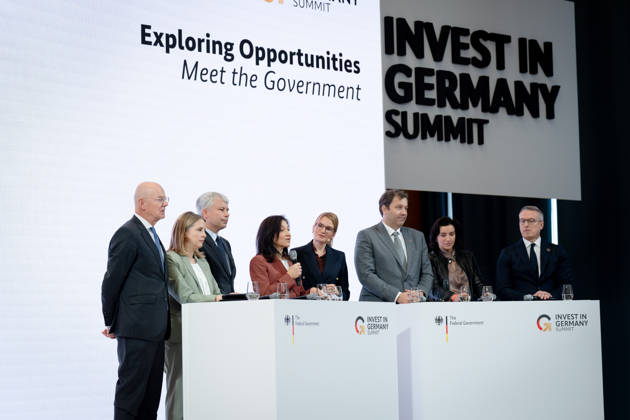 Invest in Germany Summit, Berlin, ESMT Invest in Germany Summit, Berlin, ESMT, Friedrich Merz, Federal Chancellor Katherina Reiche, Federal Minister of Economic Affairs Lars Klingbeil, Federal Minister of Finance Steffen Bilger, Federal Minister of Transportation Dorothee Bär, Federal Minister of Research Verena