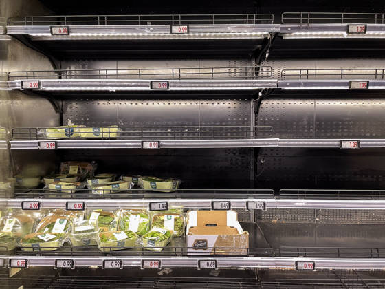 Empty shelves in supermarkets due to transport workers strike in Naples NAPLES, ITALY - OCTOBER 20: Half-empty shelves are seen inside a supermarket in Naples, Italy on October 20, 2026. Due to the truckers strike in southern Italy, who have been protesting since October 16, 2026 against rising fuel prices (which have reached nearly 2.30 euros per liter) many supermarkets are finding their food shelves empty. Iso Ekle Anadolu Naples Italy. Editorial use only. Please get in touch for any other usage.  Copyright: x2026xAnadoluxIsoxEklex