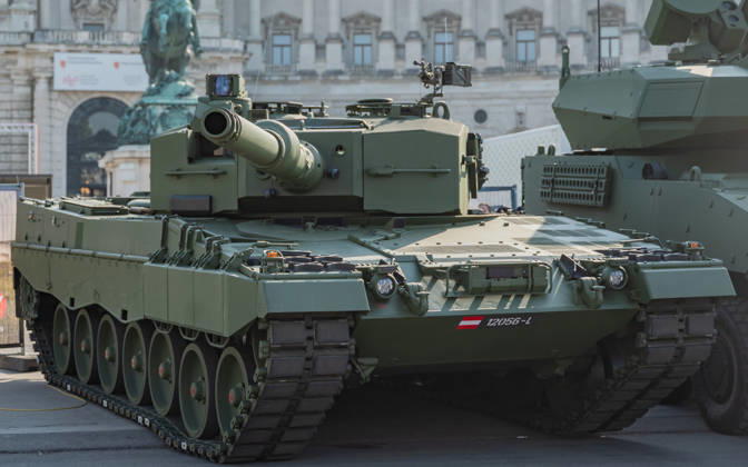 October 20, 2026 Press release regarding the Austrian Armed Forces’ Information and Demonstration Event on National Day 2026. Image shows a symbolic depiction of a Leopard 2A4 main battle tank. Vienna, Heldenplatz, Vienna, Austria