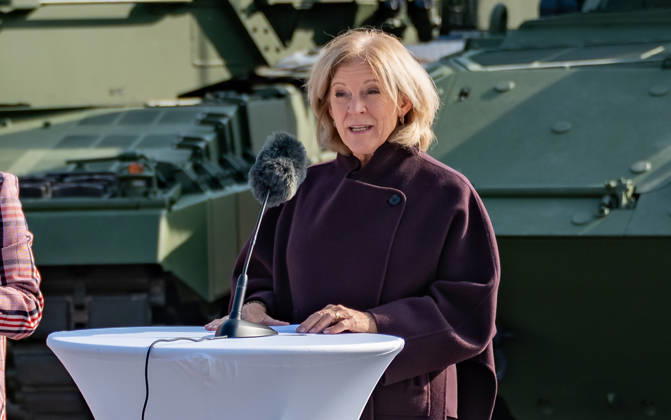 October 20, 2026 Press conference on the Austrian Armed Forces’ Information and Demonstration Event on National Day 2026. The photo shows Ingrid Thurnher, journalist, television host, ORF radio director, and interim general director. Vienna, Heldenplatz, Vienna, Austria