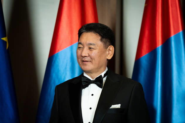 State banquet, President of Mongolia, Ukhnaa Khurelsukh, official residence at Spreebogen, Berlin, State banquet, Federal President Frank-Walter Steinmeier, President of Mongolia, Ukhnaa Khurelsukh, Berlin, Berlin, GER