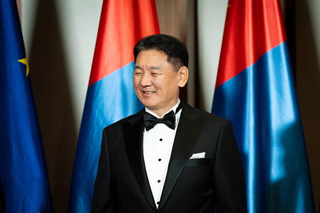 State banquet, President of Mongolia, Ukhnaa Khurelsukh, official residence at Spreebogen, Berlin, State banquet, Federal President Frank-Walter Steinmeier, President of Mongolia, Ukhnaa Khurelsukh, Berlin, Berlin, GER