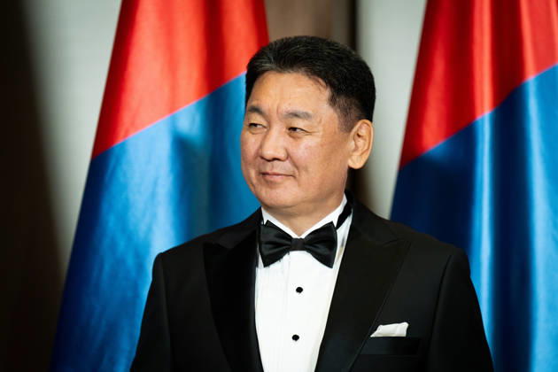 State banquet, President of Mongolia, Ukhnaa Khurelsukh, official residence at Spreebogen, Berlin, State banquet, Federal President Frank-Walter Steinmeier, President of Mongolia, Ukhnaa Khurelsukh, Berlin, Berlin, GER