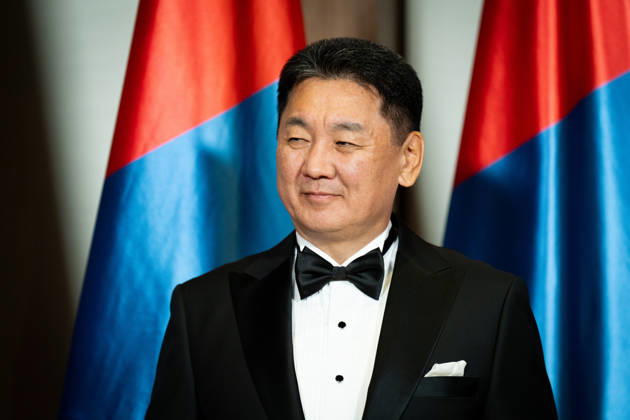 State banquet, President of Mongolia, Ukhnaa Khurelsukh, official residence at Spreebogen, Berlin, State banquet, Federal President Frank-Walter Steinmeier, President of Mongolia, Ukhnaa Khurelsukh, Berlin, Berlin, GER