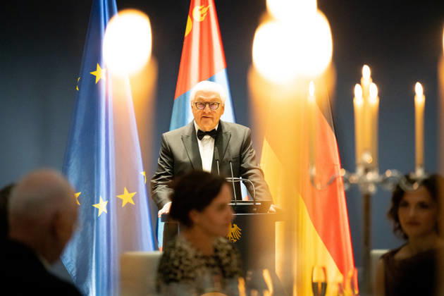 State banquet, President, Mongolia, Ukhnaa Khurelsukh s official residence at Spreebogen, Berlin, State banquet, Federal President Frank Walter Steinmeier, President, Mongolia, Ukhnaa Khurelsukh Berlin Berlin GER