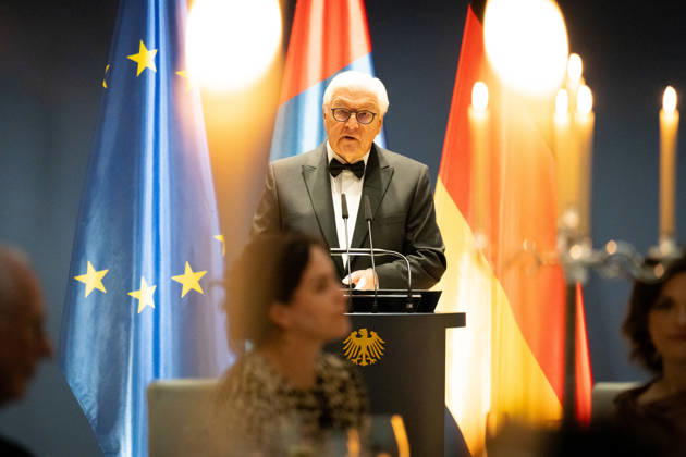 State banquet, President, Mongolia, Ukhnaa Khurelsukh s official residence at Spreebogen, Berlin, State banquet, Federal President Frank Walter Steinmeier, President, Mongolia, Ukhnaa Khurelsukh Berlin Berlin GER