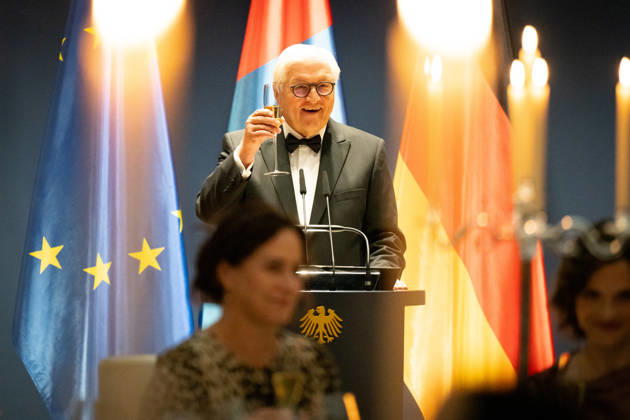State banquet, President, Mongolia, Ukhnaa Khurelsukh s official residence at Spreebogen, Berlin, State banquet, Federal President Frank Walter Steinmeier, President, Mongolia, Ukhnaa Khurelsukh Berlin Berlin GER