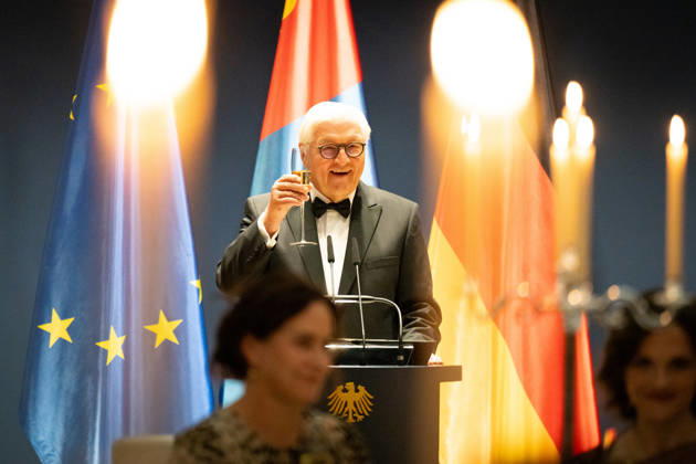 State banquet, President, Mongolia, Ukhnaa Khurelsukh s official residence at Spreebogen, Berlin, State banquet, Federal President Frank Walter Steinmeier, President, Mongolia, Ukhnaa Khurelsukh Berlin Berlin GER