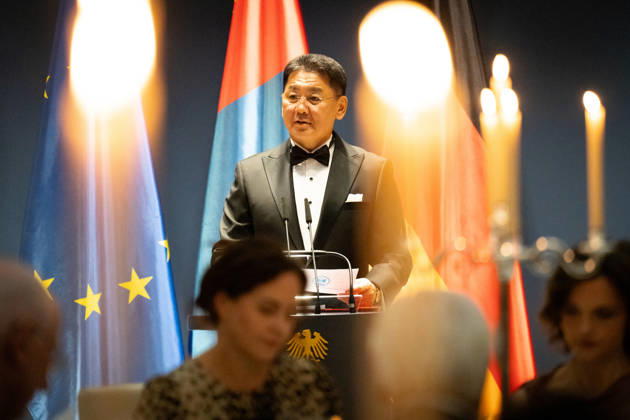 State banquet, President, Mongolia, Ukhnaa Khurelsukh s official residence at Spreebogen, Berlin, State banquet, Federal President Frank Walter Steinmeier, President, Mongolia, Ukhnaa Khurelsukh Berlin Berlin GER
