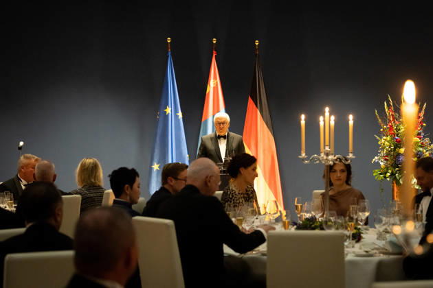State banquet, President, Mongolia, Ukhnaa Khurelsukh s official residence at Spreebogen, Berlin, State banquet, Federal President Frank Walter Steinmeier, President, Mongolia, Ukhnaa Khurelsukh Berlin Berlin GER