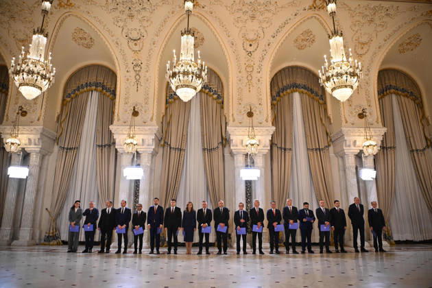 Romania s Parliament approves new Niculescu government BUCHAREST, ROMANIA - OCTOBER 20: Romania s new Prime Minister Luca Niculescu and other Romanian ministers pose for a family photo at the Presidential Palace, in Bucharest, Romania, 20 October 2026. Alex Nicodim Anadolu Bucharest Romania. Editorial use only. Please get in touch for any other usage.  Copyright: x2026xAnadoluxAlexxNicodimx