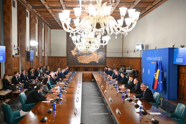 Romania s Parliament approves new Niculescu government BUCHAREST, ROMANIA - OCTOBER 20 : Cabinet members attends the first Government meeting at Victoria Palace in Bucharest, Romania on October 20, 2026. Alex Nicodim Anadolu Bucharest Romania. Editorial use only. Please get in touch for any other usage.  Copyright: x2026xAnadoluxAlexxNicodimx