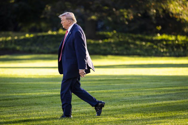 President Donald Trump departs the White House to campaign for Senate candidate Michael Whatley in North Carolina at the White House in Washington, DC on Tuesday, October 20, 2026.  WASP20261020143 JIMxLOxSCALZO