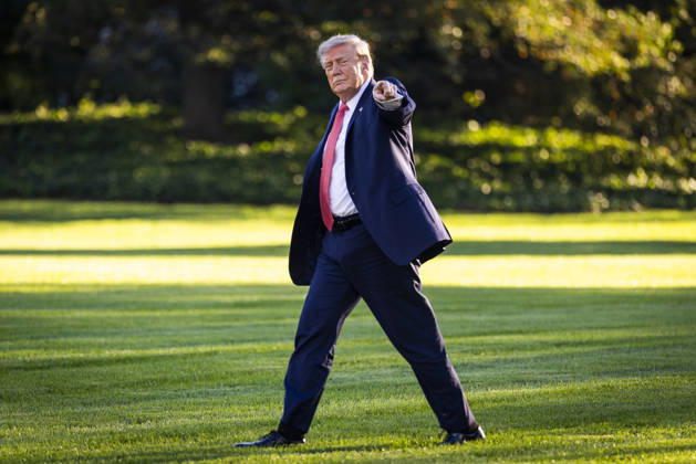 President Donald Trump departs the White House to campaign for Senate candidate Michael Whatley in North Carolina at the White House in Washington, DC on Tuesday, October 20, 2026.  WASP20261020145 JIMxLOxSCALZO