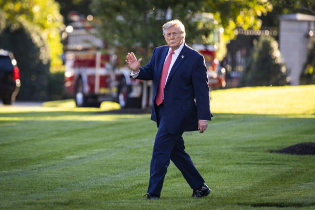 President Donald Trump departs the White House to campaign for Senate candidate Michael Whatley in North Carolina at the White House in Washington, DC on Tuesday, October 20, 2026.  WASP20261020147 JIMxLOxSCALZO