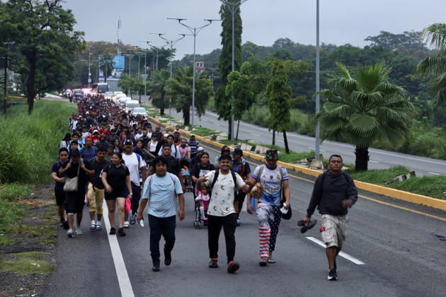 Central American migrants continue journey toward US from southern Mexico TAPACHULA, MEXICO - OCTOBER 20: Nearly a thousand migrants are moving in a caravan toward the United States, in Tapachula, Mexico, on October 20, 2026. Hundreds of migrants who entered Mexico from Central America in recent days are moving forward in a caravan, seeking to reach the U.S. border. Jose Torres Anadolu Tapachula Mexico. Editorial use only. Please get in touch for any other usage.  Copyright: x2026xAnadoluxJosexTorresx