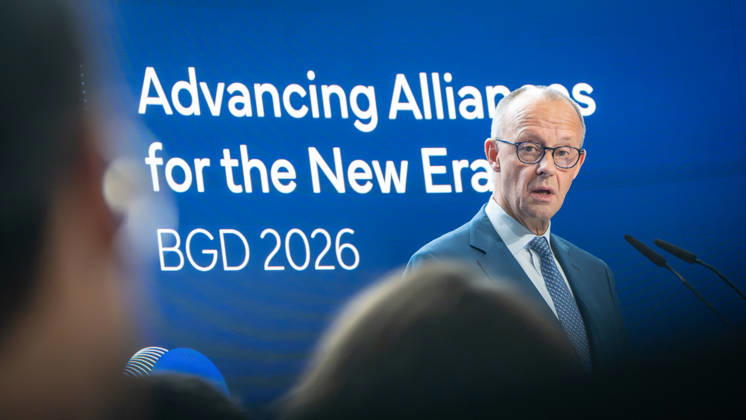 Chancellor Friedrich Merz will deliver a speech and then participate in a discussion at the BGD 2026 Berlin Global Dialogue 2026 (BGD 2026), themed Advancing Alliances for a New Era, in Berlin, Germany. ESMT
