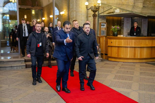 Zelenskyy Visits the Storting, Oslo, October 21, 2026. Speaker of the Storting Masud Gharahkhani with Ukrainian President Volodymyr Zelenskyy at the Storting. Photo: Stian Lysberg Solum, POOL NTB, Oslo, Norway, 2O0LvWRwLfs, EDITORIAL USE ONLY Ref BNC POL2O0LvWRwLfs jpg  Copyright: xStianxLysbergxSolumx xPOOLx xNTBx