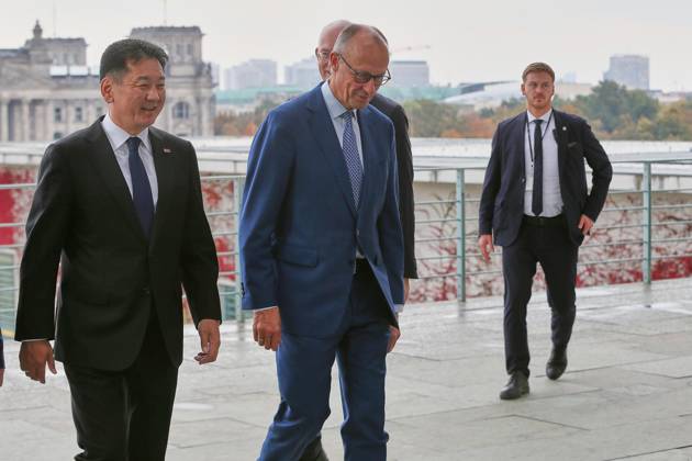 Berlin, Germany, October 21, 2026; Federal Chancellery: Reception for Mongolian President Ukhnaa Khurelsukh and Federal Chancellor Friedrich Merz (CDU) Copyright: xdtsxNachrichtenagenturx dts_140163