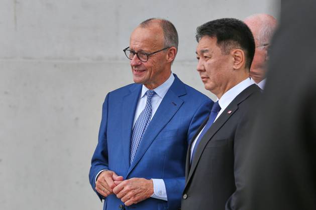 Berlin, Germany, October 21, 2026; Federal Chancellery: Reception for the President of Mongolia; Federal Chancellor Friedrich Merz (CDU) and Ukhnaa Khurelsukh Copyright: xdtsxNachrichtenagenturx dts_140183