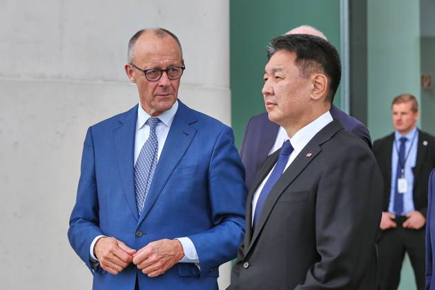 Berlin, Germany, October 21, 2026; Federal Chancellery: Reception for the President of Mongolia; Federal Chancellor Friedrich Merz (CDU) and Ukhnaa Khurelsukh Copyright: xdtsxNachrichtenagenturx dts_140180