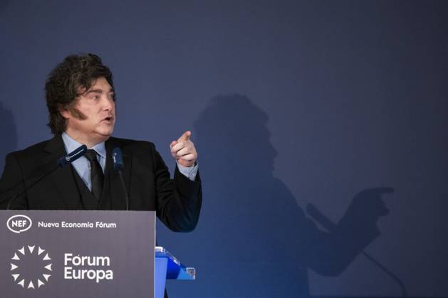 October 21, 2026, Madrid, Spain: Javier Milei, President of the Argentine Republic attends an informative breakfast organized by Nueva Economia Forum in Real Casino in Madrid Madrid Spain - ZUMAs197 20261021_aaa_s197_017 Copyright: xAtilanoxGarciax