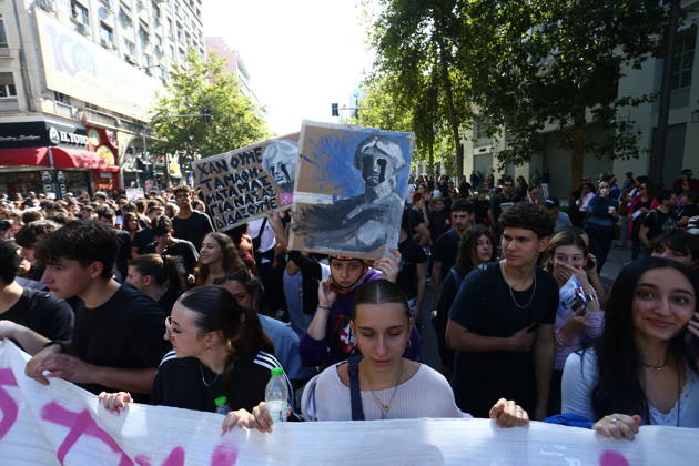 October 21, 2026, Athens, Greece: Students, university students and teachers take part in a nationwide education protest in central Athens on Wednesday, October 21, 2026. Demonstrators gather at the Propylaea and march through the city centre, calling for better school conditions, increased public education funding, and measures to address the rising cost of studying and student housing...Protesters demand the recruitment of more teachers, safer school buildings, improved student support and affordable accommodation, as similar demonstrations take place in cities across Greece. Athens Greece - ZUMAv62_ 20261021_zaf_v62_004 Copyright: xAristidisxVafeiadakisx