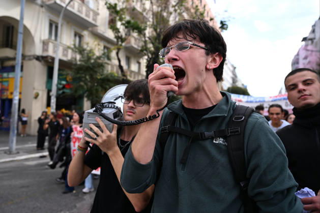 October 21, 2026, Thessaloniki, Greece: Students protest in Greece, calling for better education and government action to ease the burden of rising living costs. Thessaloniki Greece  - ZUMAp191 20261021_zap_p191_020 Copyright: xGiannisxPapanikosx