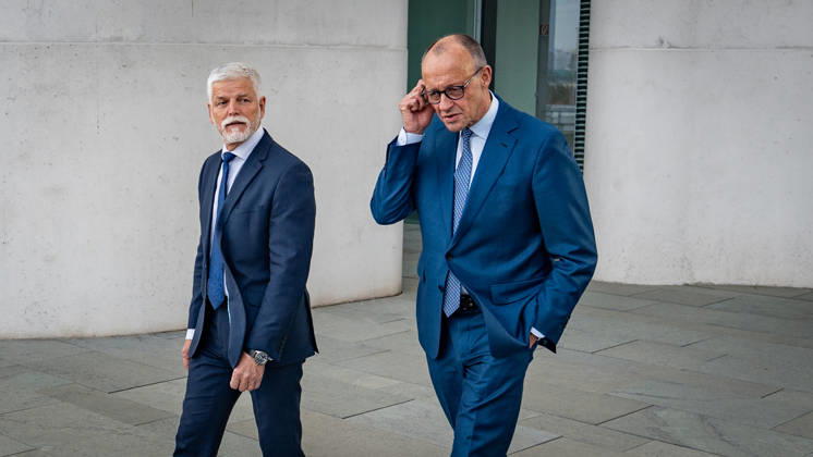 Chancellor Friedrich Merz welcomes Petr Pavel, President of the Czech Republic, to the Federal Chancellery; Czech President at the Federal Chancellery, Berlin, Germany; Berlin, Berlin, Germany; Federal Chancellery