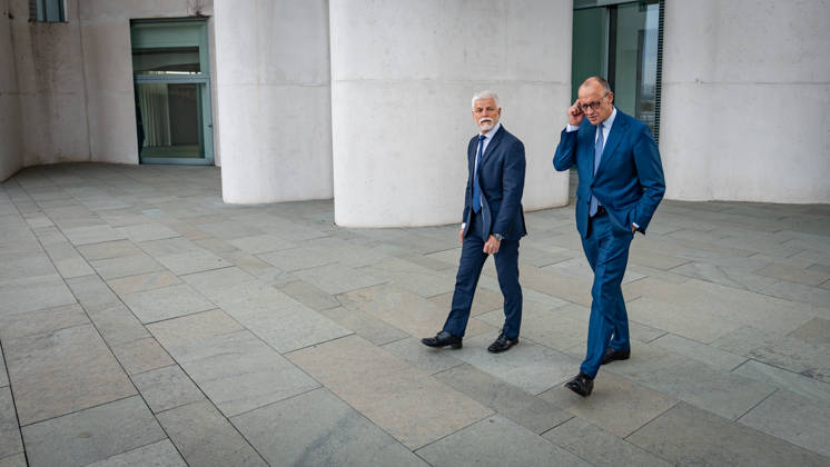 Chancellor Friedrich Merz welcomes Petr Pavel, President of the Czech Republic, to the Federal Chancellery; Czech President at the Federal Chancellery, Berlin, Germany; Berlin, Berlin, Germany; Federal Chancellery
