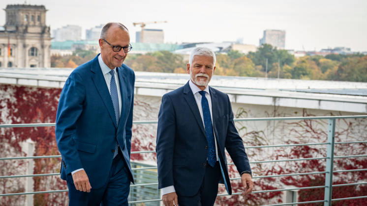 Chancellor Friedrich Merz welcomes Petr Pavel, President of the Czech Republic, to the Federal Chancellery; Czech President at the Federal Chancellery, Berlin, Germany; Berlin, Berlin, Germany; Federal Chancellery