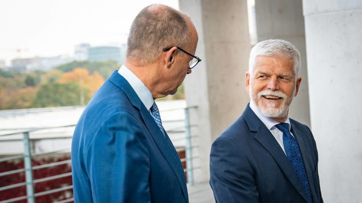 Chancellor Friedrich Merz welcomes Petr Pavel, President of the Czech Republic, to the Federal Chancellery; Czech President at the Federal Chancellery, Berlin, Germany; Berlin, Berlin, Germany; Federal Chancellery
