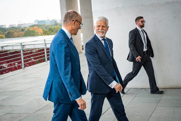 Chancellor Friedrich Merz welcomes Petr Pavel, President of the Czech Republic, to the Federal Chancellery; Czech President at the Federal Chancellery, Berlin, Germany; Berlin, Berlin, Germany; Federal Chancellery