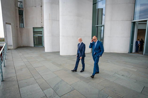 Chancellor Friedrich Merz welcomes Petr Pavel, President of the Czech Republic, to the Federal Chancellery; Czech President at the Federal Chancellery, Berlin, Germany; Berlin, Berlin, Germany; Federal Chancellery