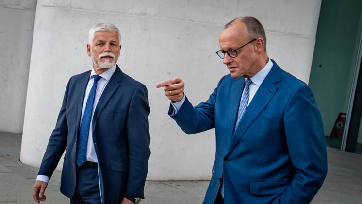 Chancellor Friedrich Merz welcomes Petr Pavel, President of the Czech Republic, to the Federal Chancellery; Czech President at the Federal Chancellery, Berlin, Germany; Berlin, Berlin, Germany; Federal Chancellery